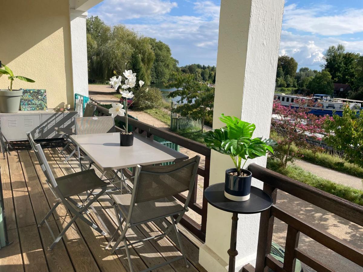 T3-Balcon Plein Sud-Acces Direct Au Bord Du Loing Apartment Moret-sur-Loing Exterior photo